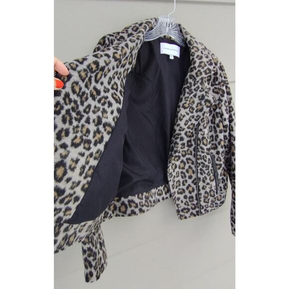 Cupcakes and Cashmere Wool blend Animal Print Margaux Moto Jacket  Size M - Picture 7 of 14
